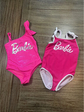 Barbie Girls 2T set of 2 one piece swimsuits - Pink